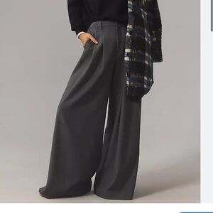Maeve Avery pleated wide leg pant in Grey